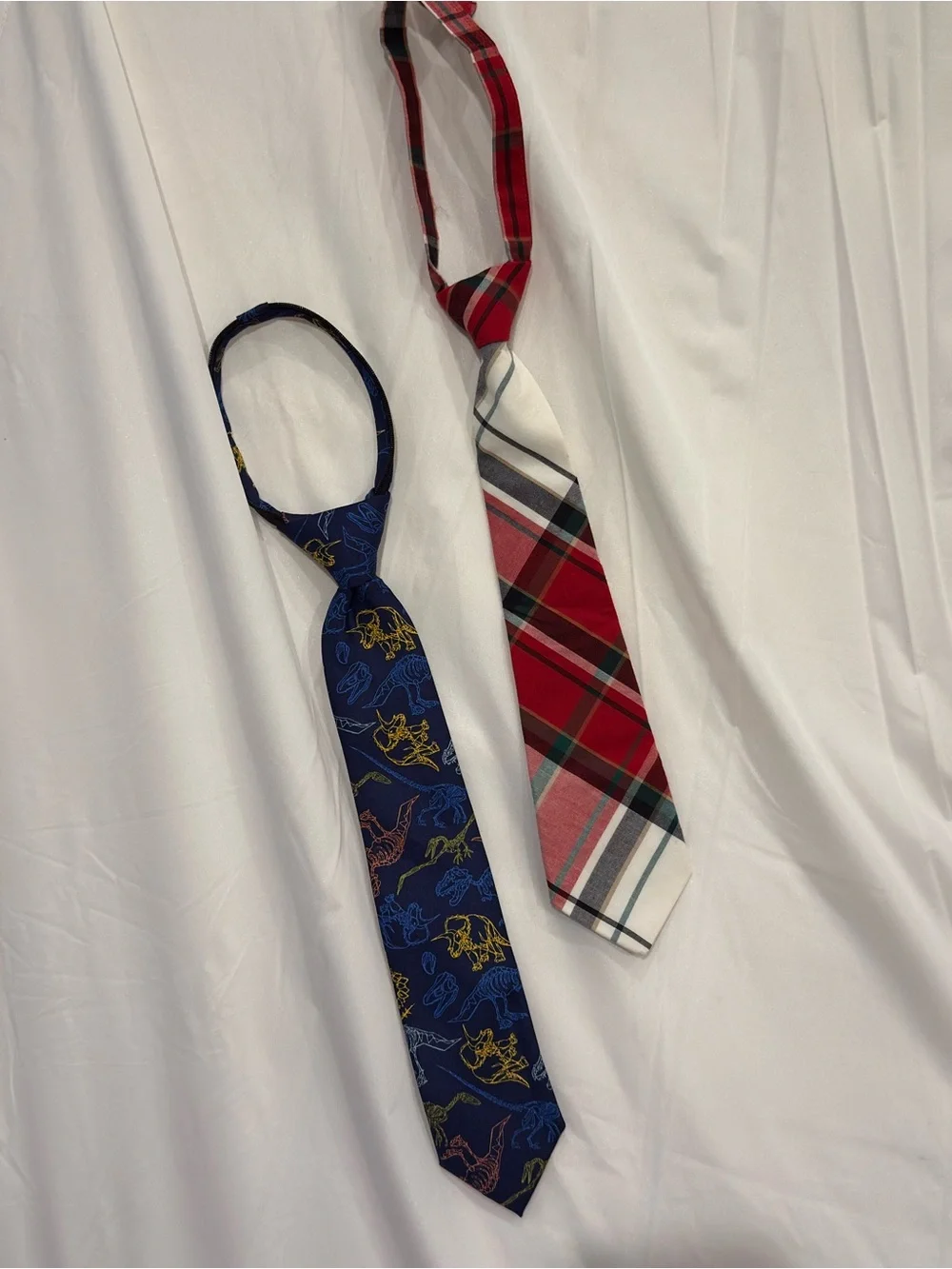 Boys’ Ties - Cat & Jack Navy Dinosaur Tie + Gymboree Red Plaid Tie Set